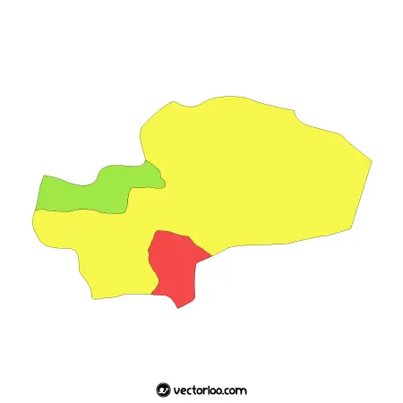 وکتور نقشه استان قم بدون اسم شهرها 1