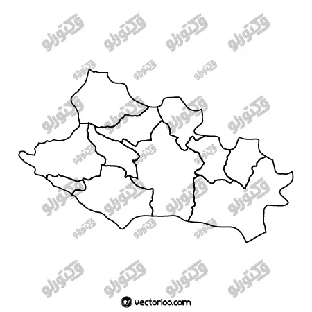 وکتور نقشه استان لرستان خط دور بدون اسم 1