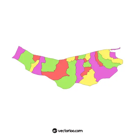 وکتور نقشه استان مازندران بدون اسم شهرها 1