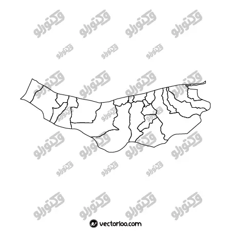وکتور نقشه استان مازندران خط دور بدون اسم 1