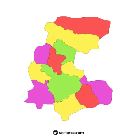 وکتور نقشه استان مرکزی بدون اسم شهرها 1