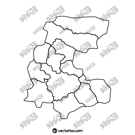 وکتور نقشه استان مرکزی خط دور بدون اسم 1