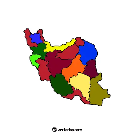 وکتور نقشه استان ها بدون اسم رنگی 1