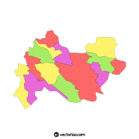وکتور نقشه استان کرمانشاه بدون اسم شهرها 1