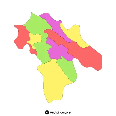 وکتور نقشه استان کهگیلویه و بویراحمد بدون اسم شهرها 1