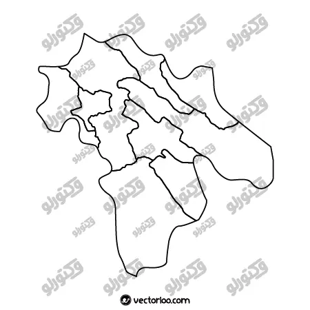 وکتور نقشه استان کهگیلویه و بویراحمد خط دور بدون اسم 1