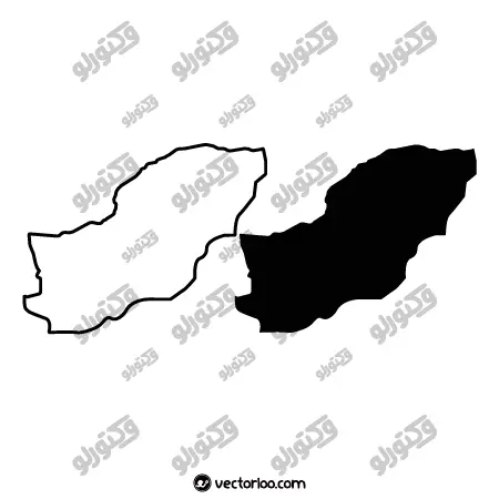 وکتور نقشه استان گلستان خط دور و یک دست سیاه 1