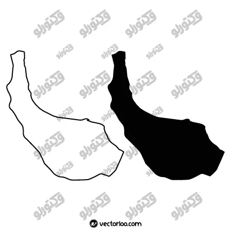 وکتور نقشه استان گیلان خط دور و یک دست سیاه 1