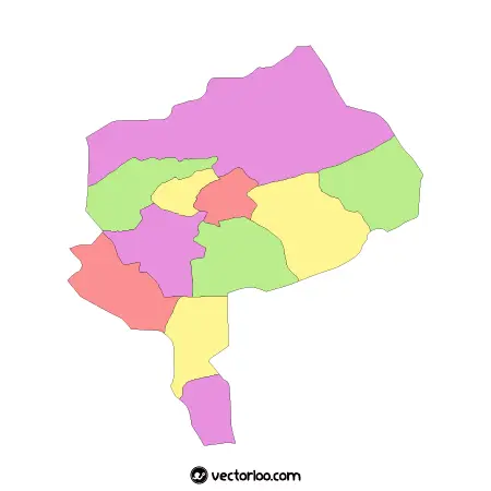 وکتور نقشه استان یزد بدون اسم شهرها 1