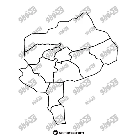 وکتور نقشه استان یزد خط دور بدون اسم 1