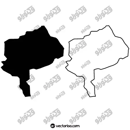 وکتور نقشه استان یزد خط دور و سک دست سیاه 1