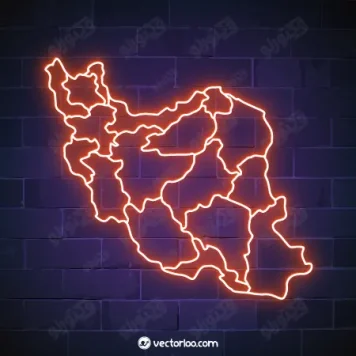 وکتور نقشه ایران تفکیک نئون زرد 1