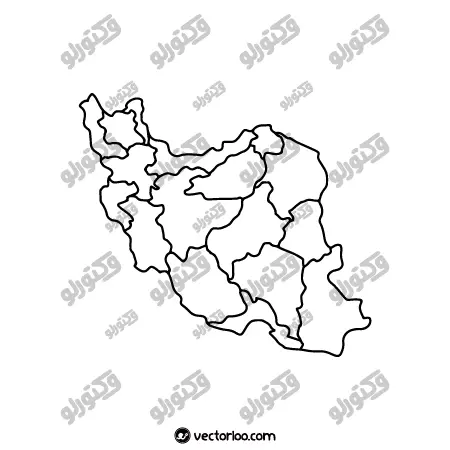 وکتور نقشه ایران خط دور 1