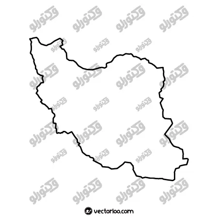 وکتور نقشه ایران خط دور 2
