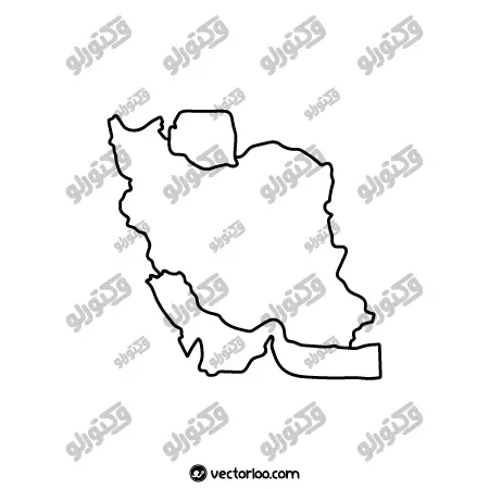وکتور نقشه ایران خط دور 3