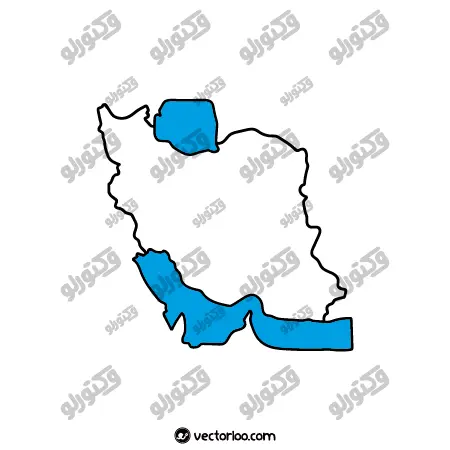 وکتور نقشه ایران خط دور 4