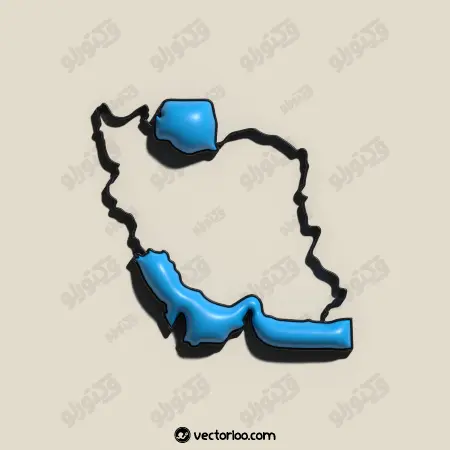 وکتور نقشه ایران خط دور سه بعدی 1