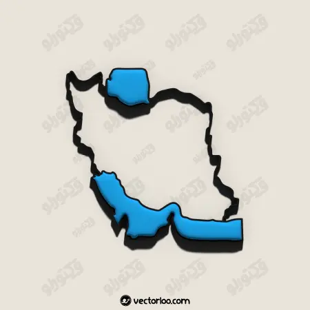 وکتور نقشه ایران خط دور سه بعدی 2