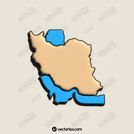 وکتور نقشه ایران سه بعدی رنگی 1