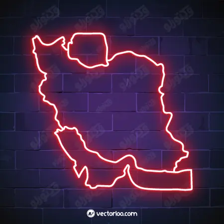 وکتور نقشه ایران نئون 1