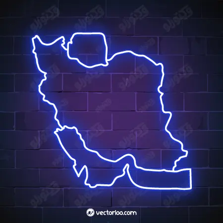 وکتور نقشه ایران نئون آبی 1