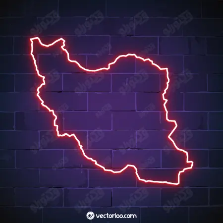 وکتور نقشه ایران نئون خط دور 1