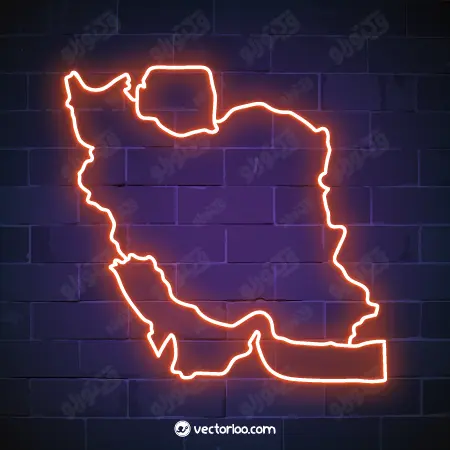 وکتور نقشه ایران نئون زرد 1
