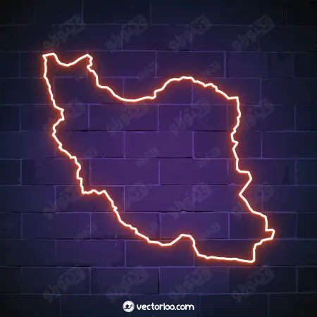 وکتور نقشه ایران نئون زرد خط دور 1