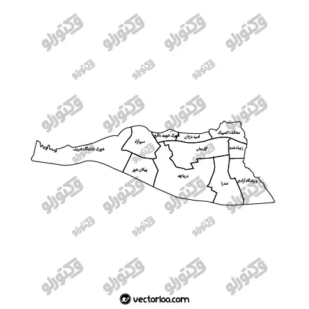 وکتور نقشه منطقه بیست و دو تهران خط دور 1