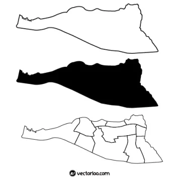 وکتور نقشه منطقه بیست و دو تهران خط دور و یک دست سیاه 1