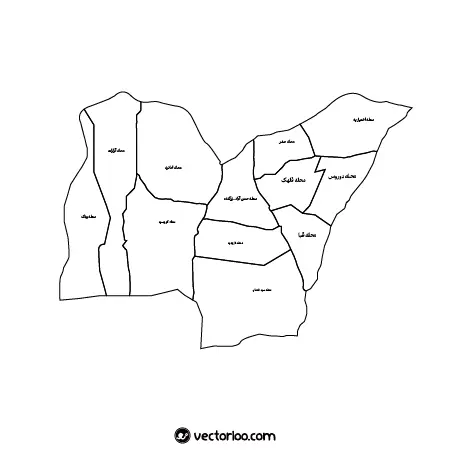 وکتور نقشه منطقه سه تهران خط دور 1