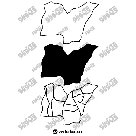 وکتور نقشه منطقه سه تهران خط دور و یک دست سیاه 1