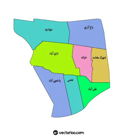 وکتور نقشه منطقه شانزده تهران 1