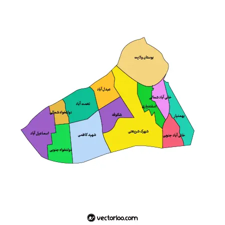 وکتور نقشه منطقه نوزده تهران 1