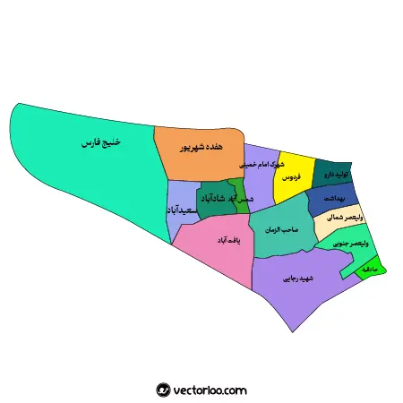وکتور نقشه منطقه هجده تهران 1