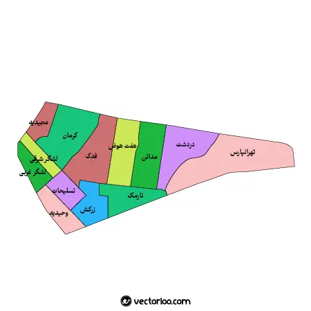 وکتور نقشه منطقه هشت تهران 1