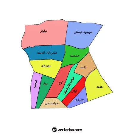 وکتور نقشه منطقه هفت تهران 1