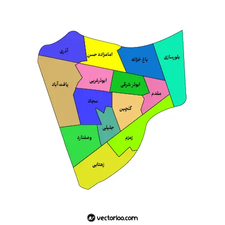 وکتور نقشه منطقه هفده تهران 1