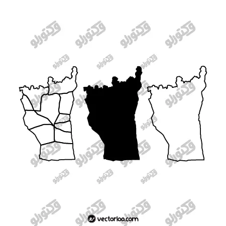 وکتور نقشه منطقه پنج تهران خط دور و یک دست سیاه 1
