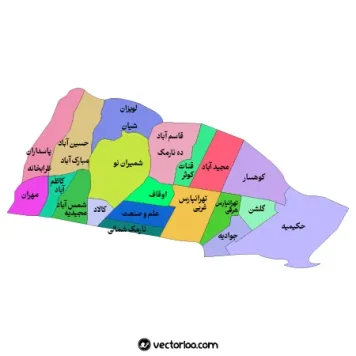 وکتور نقشه منطقه چهار تهران 1