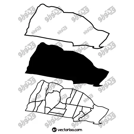وکتور نقشه منطقه چهار تهران خط دور و یک دست سیاه 1