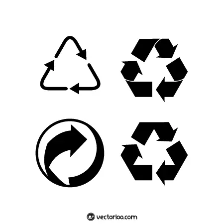 وکتور نماد بازیافت در چهار حالت 1