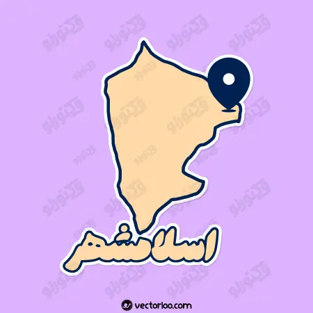 وکتور نقشه اسلامشهر با اسم کارتونی 1