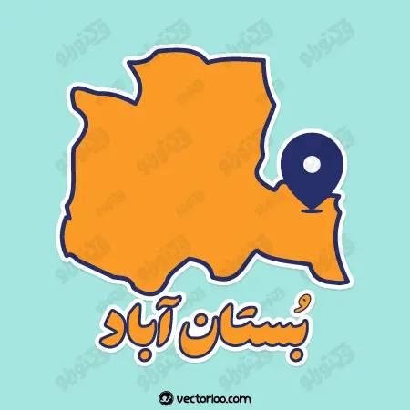 وکتور نقشه بستان آباد با اسم کارتونی 1