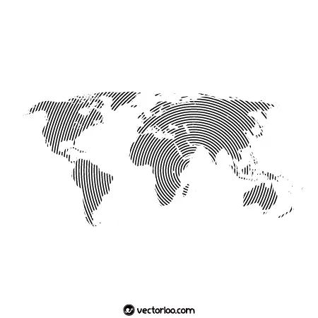 وکتور نقشه دنیا اثر انگشت 1