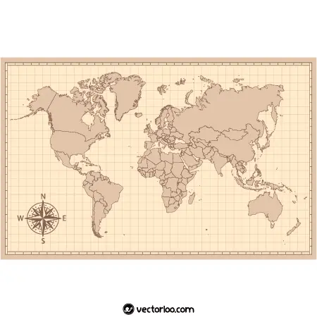 وکتور نقشه دنیا طرح کلاسیک 1