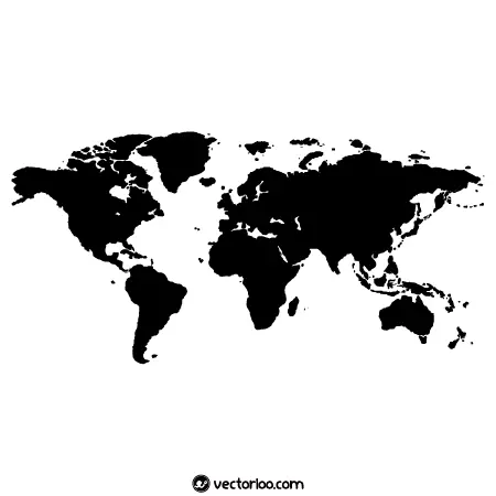 وکتور نقشه دنیا یک دست سیاه 1