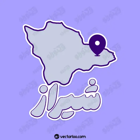 وکتور نقشه شیراز با اسم کارتونی 1