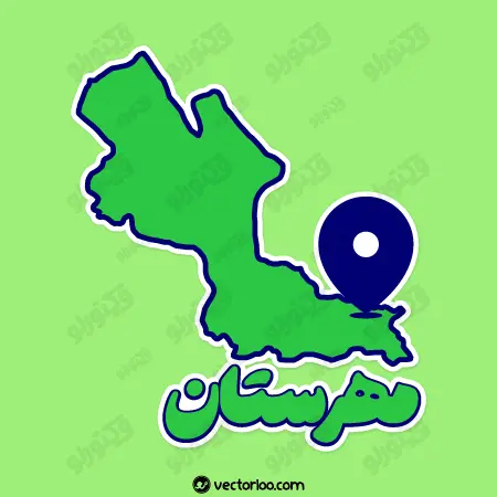 وکتور نقشه مهرستان با اسم کارتونی 1