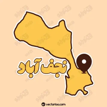 وکتور نقشه نجف آباد با اسم کارتونی 1